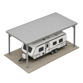 Covered 12 by 30 boat and RV storage illustration