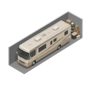 Tall enclosed 12 by 40 storage illustration