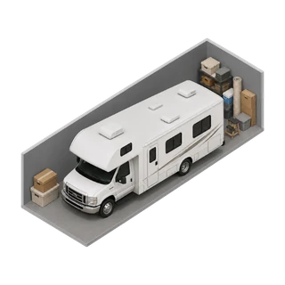 Medium RV 12 by 30 enclosed storage illustration
