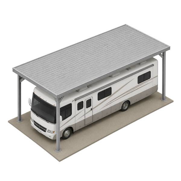 Covered 12 by 45 boat and RV parking illustration