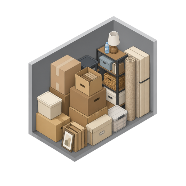 Personal 12 by 10 enclosed storage illustration