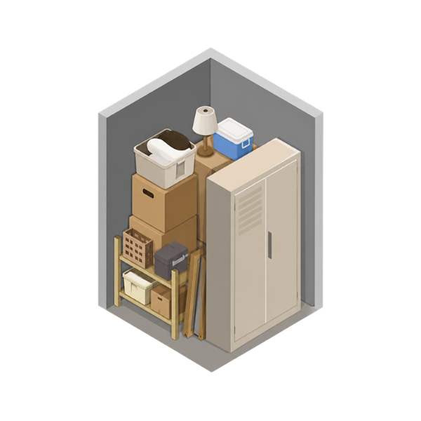 Personal 12 by 10 enclosed storage illustration